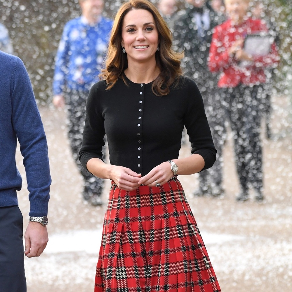 Similar to ASO Duchess of Cambridge Kate Middleton Red Tartan Plaid Skirt